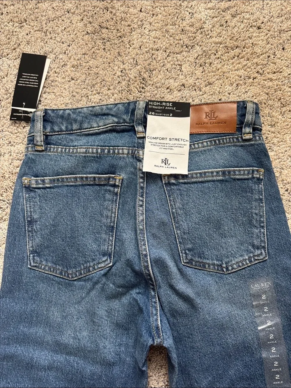 Ralph Lauren Women’s Blue High rise  Stretch  Jeans 26/2